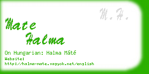 mate halma business card