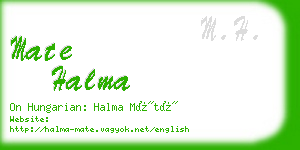 mate halma business card